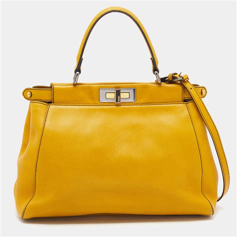 fendi mini peekaboo yellow|fendi peekaboo mini price.